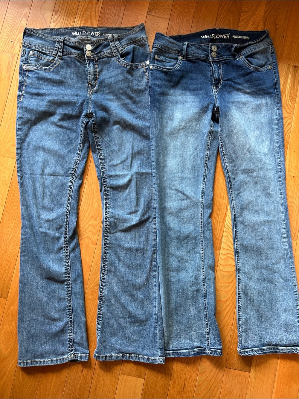 Wallflower Women's Blue Flared Jeans - Twin Pair